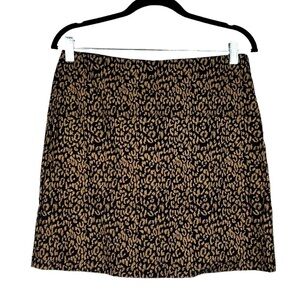 Must Have Black & Gold Leopard Print Mini Skirt Size Large